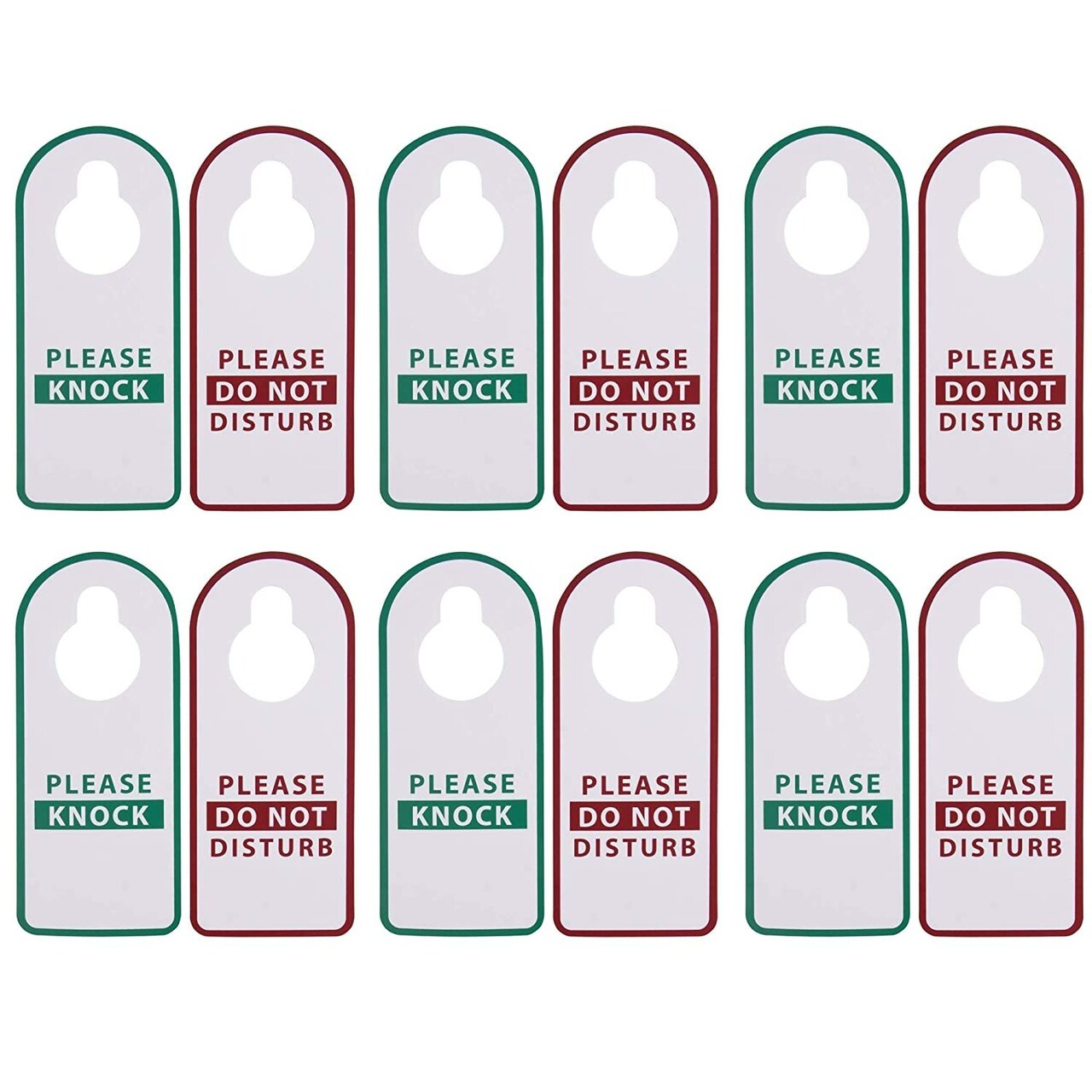 Do Not Disturb Sign - 12-Pack Do Not Disturb, Please Knock Door Hanger, Double Sided Plastic Door Knob Hanger for Privacy, Ideal for Home, Hotel Rooms, B&B, (3.5 x 9.8 in.)